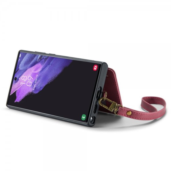 CaseMe Samsung Galaxy S23 Ultra Skal C20 Kortfack Dragkedja Röd