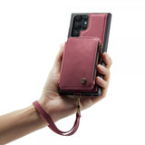 CaseMe Samsung Galaxy S23 Ultra Skal C20 Kortfack Dragkedja Röd