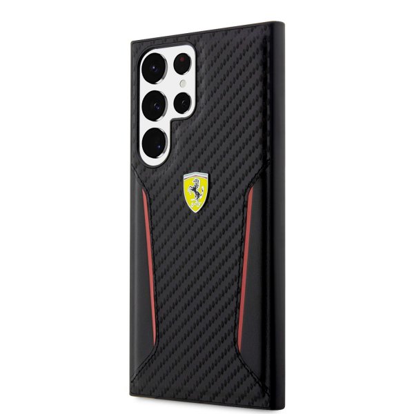Ferrari Samsung Galaxy S23 Ultra Skal Carbon & Stripe Svart