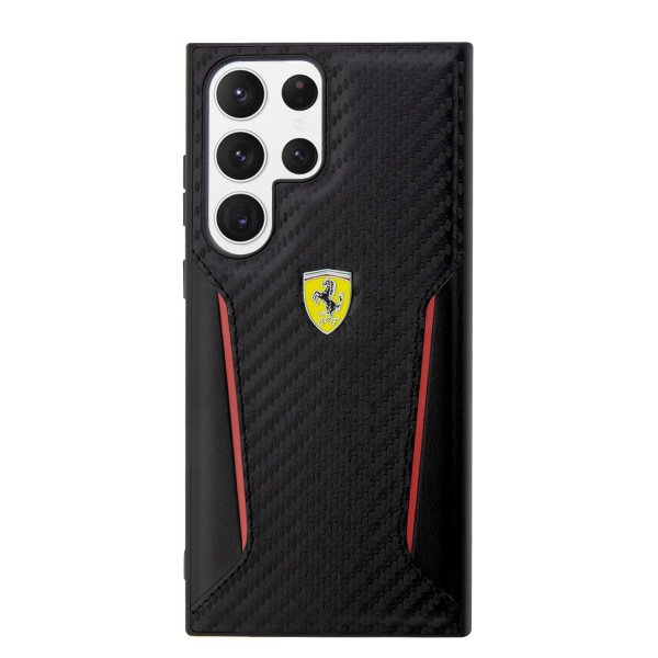 Ferrari Samsung Galaxy S23 Ultra Skal Carbon & Stripe Svart