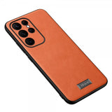 Sulada Samsung Galaxy S23 Ultra Skal Lädertextur Orange