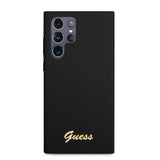 Guess Samsung Galaxy S23 Ultra Skal Liquid Silicone Metal Logo Svart