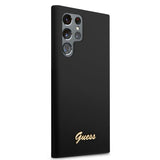 Guess Samsung Galaxy S23 Ultra Skal Liquid Silicone Metal Logo Svart