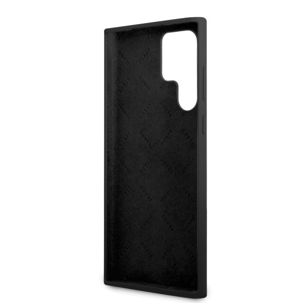 Guess Samsung Galaxy S23 Ultra Skal Liquid Silicone Metal Logo Svart