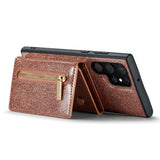 Dg.Ming Samsung Galaxy S23 Ultra Skal M3 Series Löstagbar Korthållare Glitter Roseguld