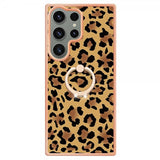Samsung Galaxy S23 Ultra Skal med Finger Ring Motiv Leopardmönster