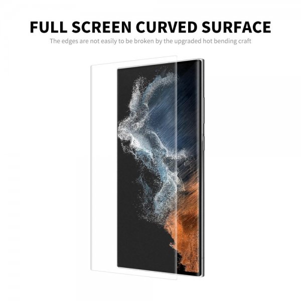 Enkay Samsung Galaxy S23 Ultra Skal med Skärmskydd Lädertextur Lila
