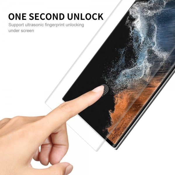 Enkay Samsung Galaxy S23 Ultra Skal med Skärmskydd Lädertextur Lila