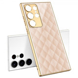 GKK Samsung Galaxy S23 Ultra Skal Motiv Rosa Rutor