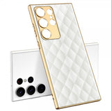 GKK Samsung Galaxy S23 Ultra Skal Motiv Vita Rutor