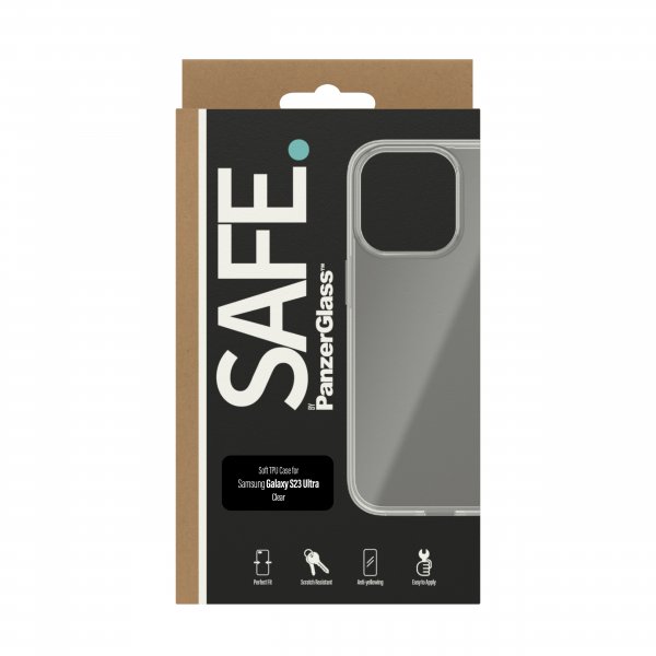 SAFE by PanzerGlass Samsung Galaxy S23 Ultra Skal Soft TPU Case Transparent