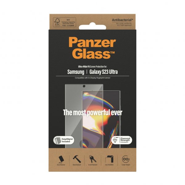 PanzerGlass Samsung Galaxy S23 Ultra Skärmskydd Ultra-Wide Fit EasyAligner