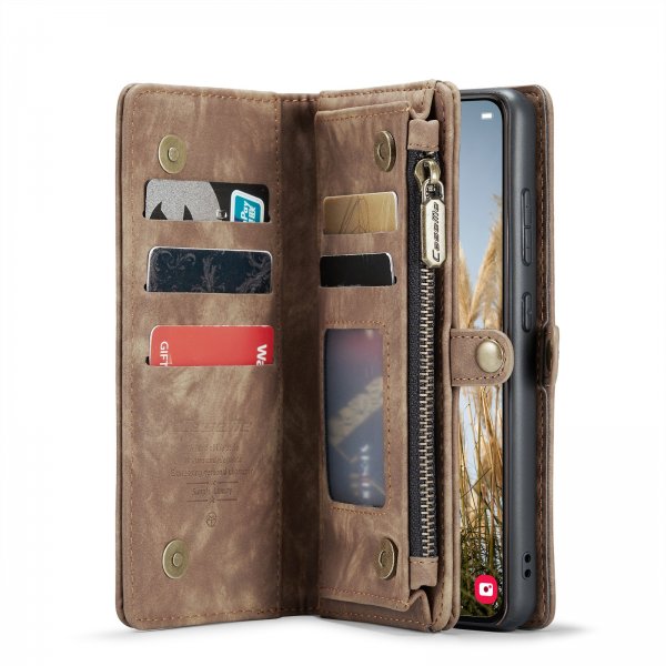 CaseMe Samsung Galaxy S24 FE Fodral 008 Series Löstagbart Skal Brun