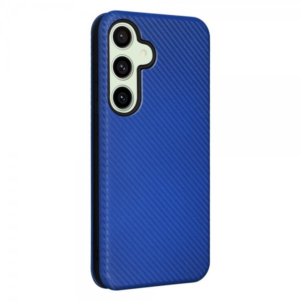 Samsung Galaxy S24 FE Fodral Kolfibertextur Blå