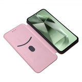 Samsung Galaxy S24 FE Fodral Kolfibertextur Roseguld