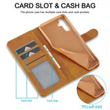 Lc.Imeeke Samsung Galaxy S24 FE Fodral med Kortfack Stativfunktion Ljusbrun