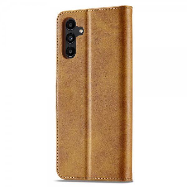 Lc.Imeeke Samsung Galaxy S24 FE Fodral med Kortfack Stativfunktion Ljusbrun