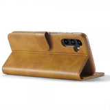 Lc.Imeeke Samsung Galaxy S24 FE Fodral med Kortfack Stativfunktion Ljusbrun