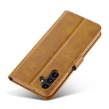 Lc.Imeeke Samsung Galaxy S24 FE Fodral med Kortfack Stativfunktion Ljusbrun