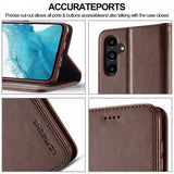 Lc.Imeeke Samsung Galaxy S24 FE Fodral med Kortfack Stativfunktion Mörkbrun