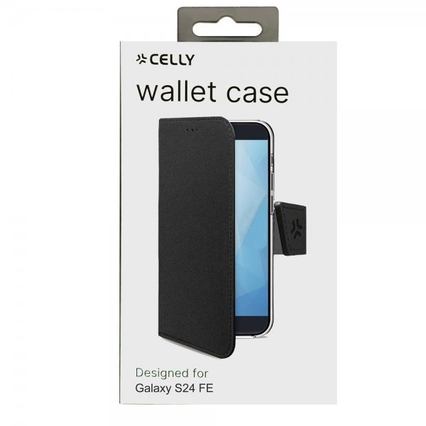 Celly Samsung Galaxy S24 FE Fodral Wally Wallet Case Svart