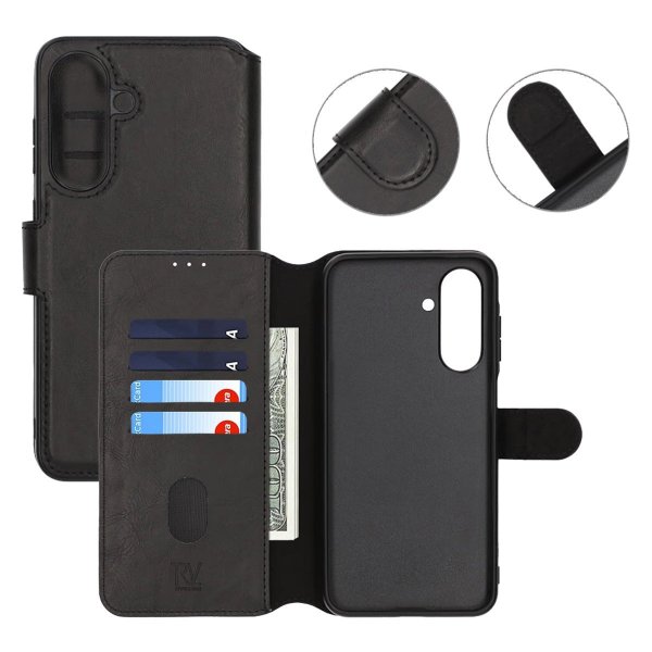 Rvelon Samsung Galaxy S24 FE Fodral 4 Kortfack Svart