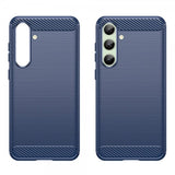 Samsung Galaxy S24 FE Skal Borstad Kolfibertextur Blå