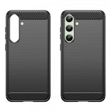 Samsung Galaxy S24 FE Skal Borstad Kolfibertextur Svart