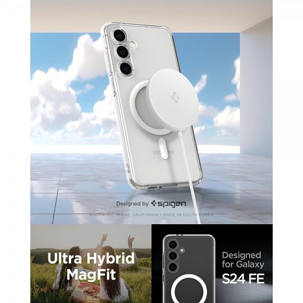 Spigen Samsung Galaxy S24 FE Skal Ultra Hybrid MagFit Vit