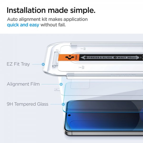 Spigen Samsung Galaxy S24 FE Skärmskydd GLAS.tR EZ Fit 2-pack