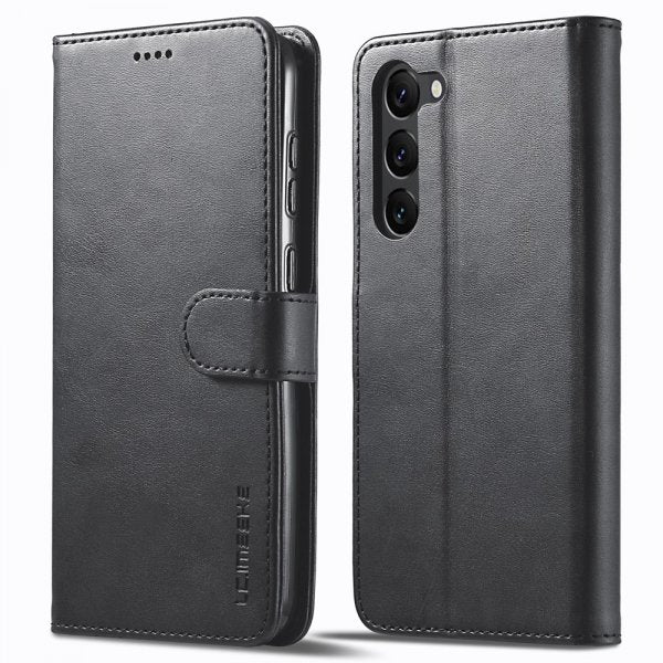 Lc.Imeeke Samsung Galaxy S24 Fodral med Kortfack Stativfunktion Svart