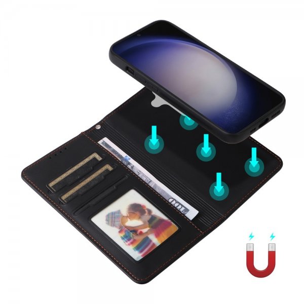 Betopnice Samsung Galaxy S24 Fodral med Löstagbart Skal 005 Svart