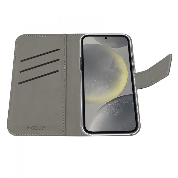 Celly Samsung Galaxy S24 Fodral Wally Wallet Case Svart