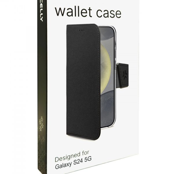 Celly Samsung Galaxy S24 Fodral Wally Wallet Case Svart