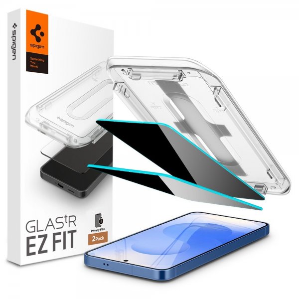 Spigen Samsung Galaxy S24/Galaxy S25 Skärmskydd GLAS.tR EZ Fit Privacy 2-pack