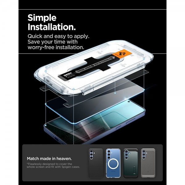 Spigen Samsung Galaxy S24/Galaxy S25 Skärmskydd GLAS.tR EZ Fit Privacy 2-pack