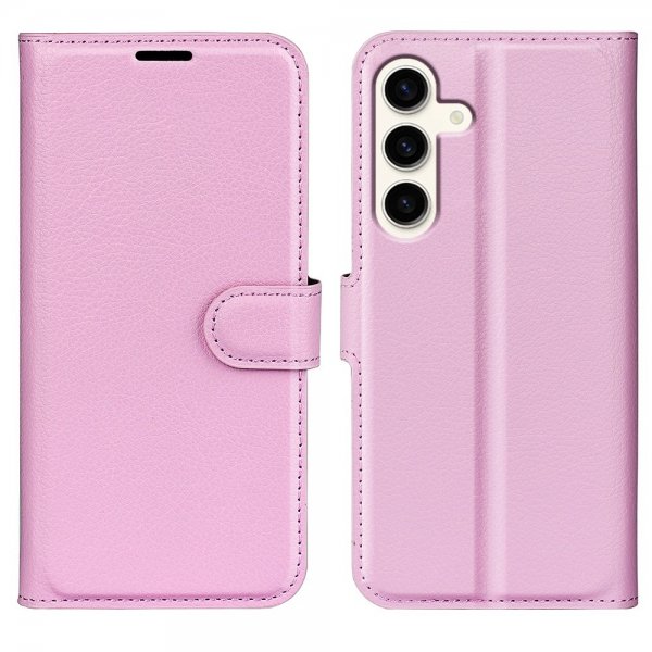 Samsung Galaxy S24 Plus Fodral Litchi Rosa