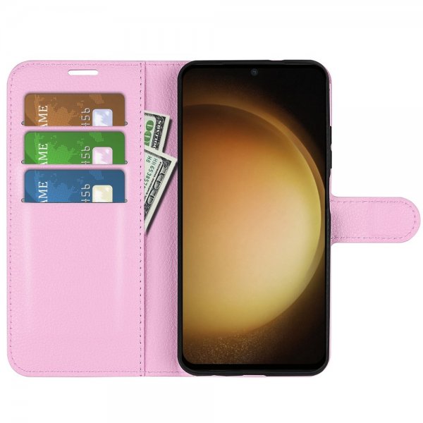 Samsung Galaxy S24 Plus Fodral Litchi Rosa