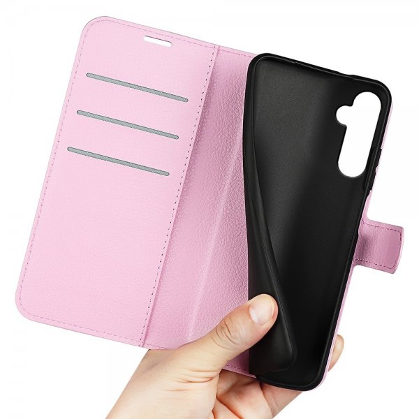Samsung Galaxy S24 Plus Fodral Litchi Rosa
