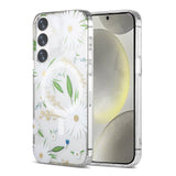Samsung Galaxy S24 Plus Skal Blommönster MagSafe Vit