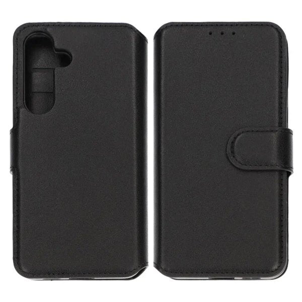 Rvelon Samsung Galaxy S24 Plus Fodral Äkta Läder Kortfack Svart