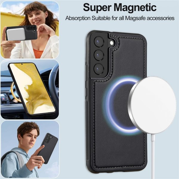 Nordic Covers Samsung Galaxy S24 Plus/S25 Plus Fodral med avtagbart MagSafe-skal Raven Black