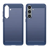 Samsung Galaxy S24 Plus Skal Borstad Kolfibertextur Blå