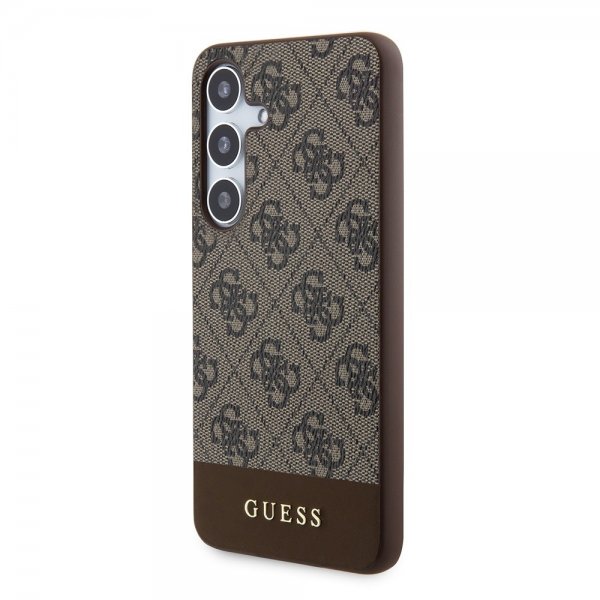 Guess Samsung Galaxy S24 Plus Skal Bottom Stripe Metal Logo Brun
