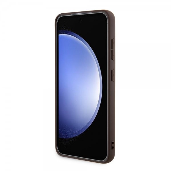 Guess Samsung Galaxy S24 Plus Skal Bottom Stripe Metal Logo Brun