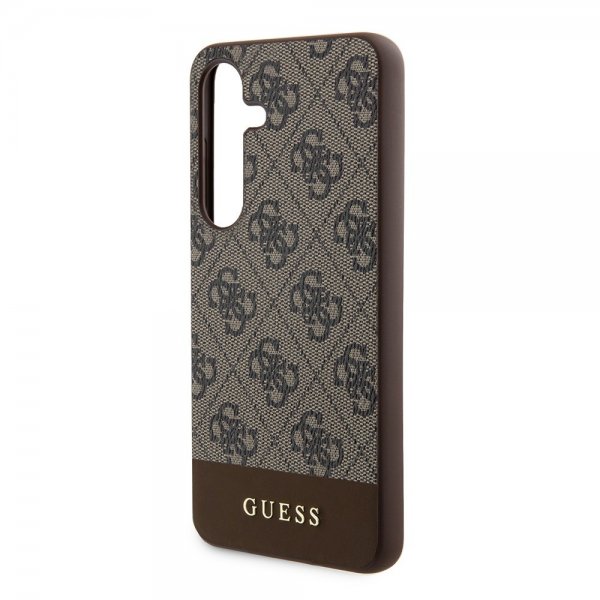 Guess Samsung Galaxy S24 Plus Skal Bottom Stripe Metal Logo Brun