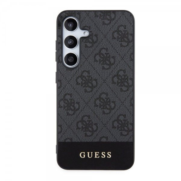 Guess Samsung Galaxy S24 Plus Skal Bottom Stripe Metal Logo Svart