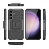 Samsung Galaxy S24 Plus Skal Däckmönster Stativfunktion Svart