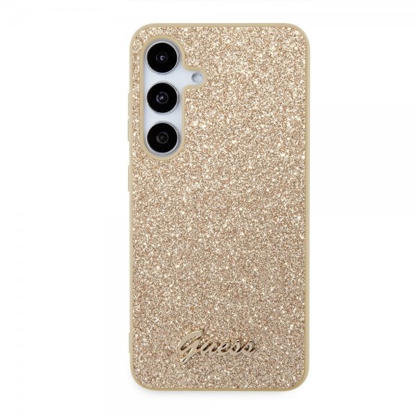 Guess Samsung Galaxy S24 Plus Skal Fixed Glitter Guld
