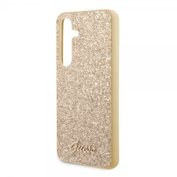 Guess Samsung Galaxy S24 Plus Skal Fixed Glitter Guld